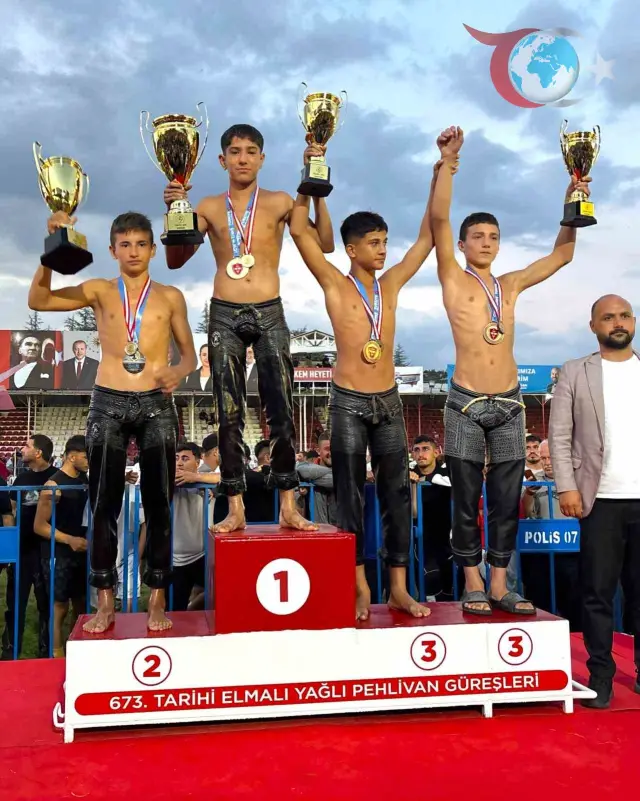 Ali Küçük’ten Tarihi Başarı: Elmalı Yağlı Güreşleri’nin Şampiyonu