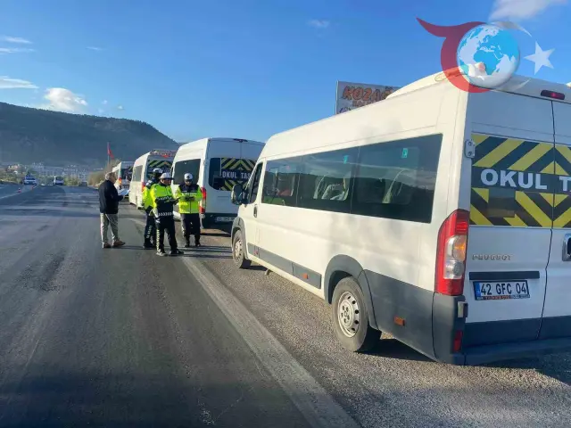 Konya Bozkır'da Okul Servislerine Sıkı Denetim