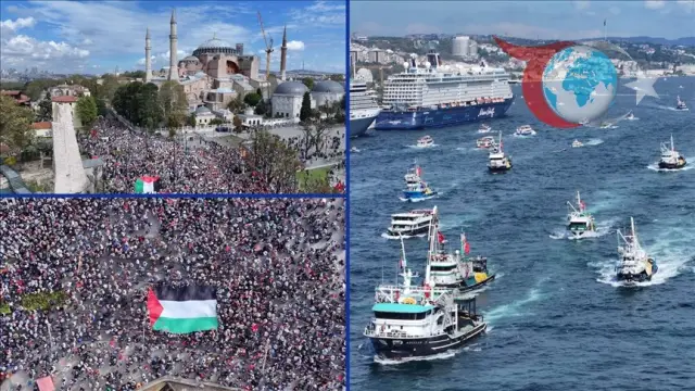 İstanbul'da Gazze için Destek Yürüyüşü: Özgürlüğe Yürüyüş Başladı