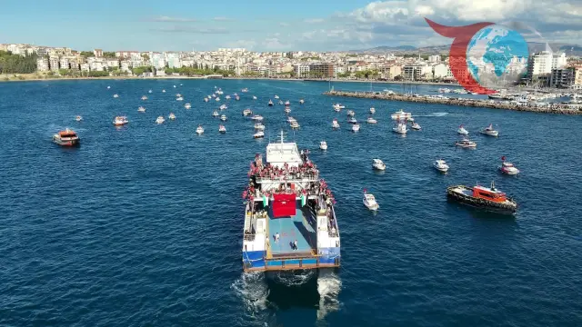 Çanakkale'de Filistin'e Destek İçin Sulara Açılan Yürekli Balıkçılar