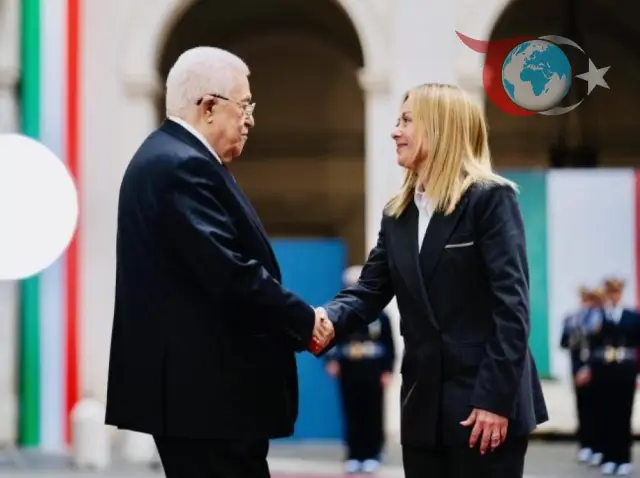 İtalya Başbakanı Meloni ve Filistin Lideri Abbas Roma'da Bir Araya Geldi