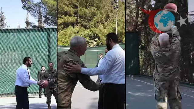 Suriye Dışişleri Bakanı ve Amerikalı Komutanlar Şam'da Basketbol Oynadı
