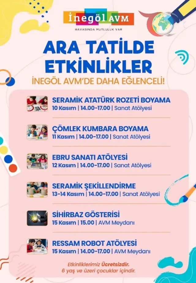 Kasım Ayında İnegöl AVM'de Eğlence ve Öğrenme Dolu Etkinlikler
