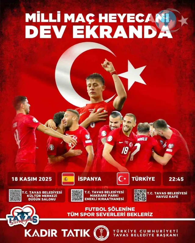 Denizli'nin Tavas İlçesinde Büyük Ekranlarla Dünya Kupası Coşkusu