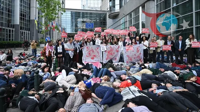 Brüksel'de Gazze Protestosu