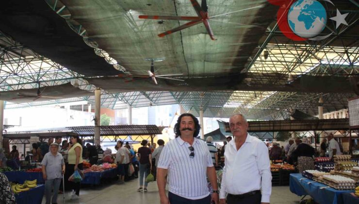 Sultanhisar Pazaryerinde Serinleme Çözümü: Dev Pervaneler Hizmete Girdi