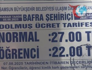 Bafra’da Dolmuş Ücretlerine Zam: Yeni Tarifeler Açıklandı
