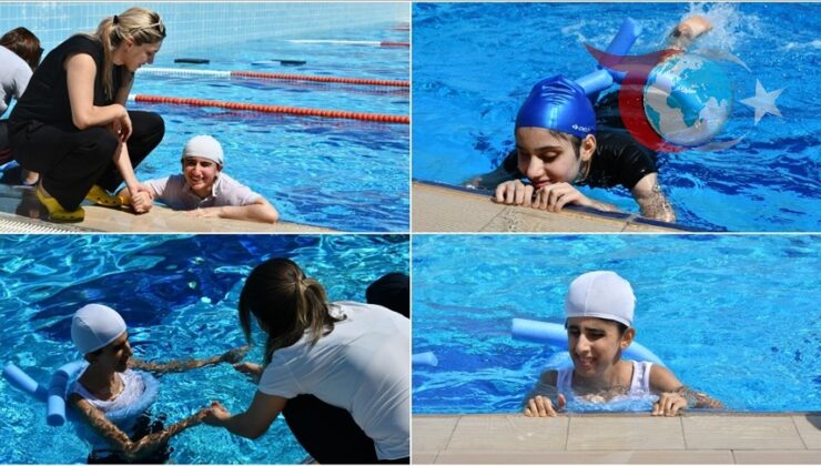 Batman’da Görme Engelli Çocuklar Yüzme Kursuyla Serinliyor