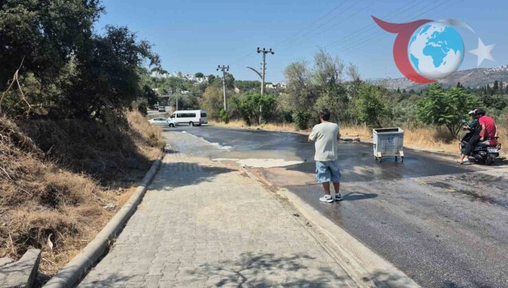 Bodrum’da Su Hattı Patlaması: Yolda Büyük Çukur Oluştu