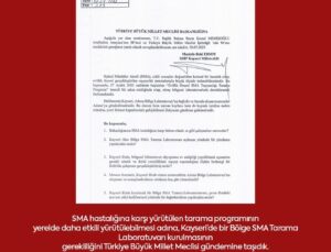 Kayseri Milletvekili Baki Ersoy’dan SMA Hastalığına Karşı Önemli Adım