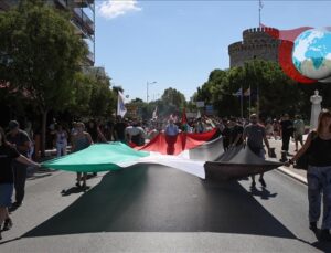 Selanik’te İsrail’in Gazze Ablukasına Karşı Büyük Protesto