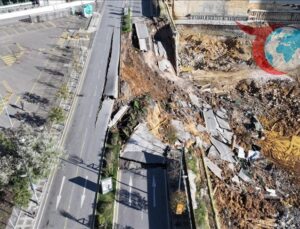 İstanbul’da İnşaat Alanında İstinat Duvarı Çöktü: Trafik Çift Yönlü Kapatıldı