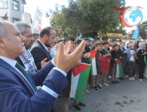 Konya Beyşehir’de Gençlerden Gazze’ye Destek Yürüyüşü