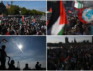 Londra’da Yüz Binler Filistin İçin Yürüdü