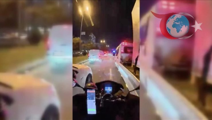 Cesur Motokurye Trafikte Ambulansa Yol Açtı